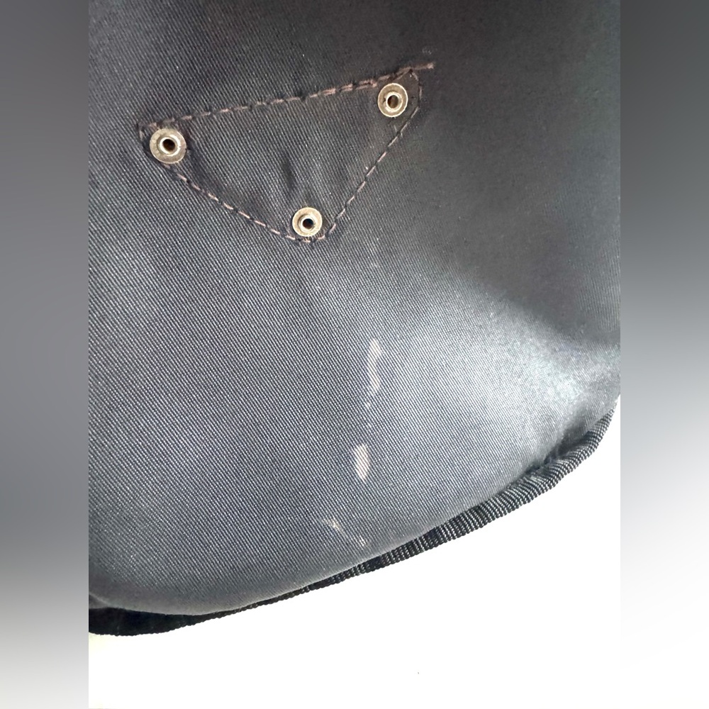 PRADA Black Nylon Drawstring Pouch Bag + Added Black/Silver Chain Crossbody - Picture 8 of 8